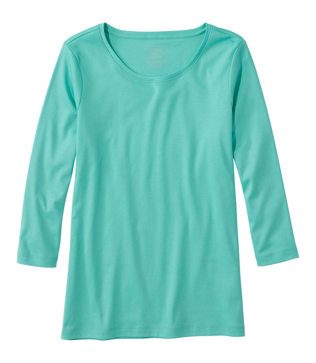 �s�}�E�R�b�g���E�V�F�C�v�E�W���G���l�b�N�E�e�B�A7���䑳�^Women's Pima Cotton Shaped Tee, Three-Quarter-Sleeve Jewelneck