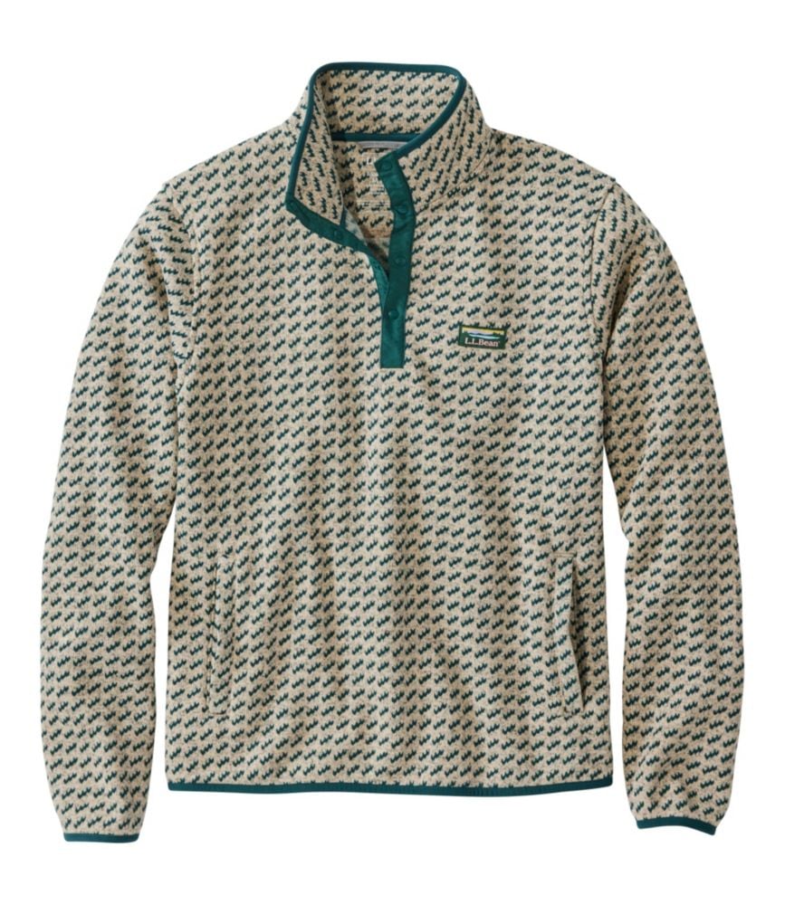 �G���E�G���E�r�[���E�Z�[�^�[�E�t���[�X�E�v���I�[�o�[�A�v�����g�^Men's L.L.Bean Sweater Fleece Pullover, Print