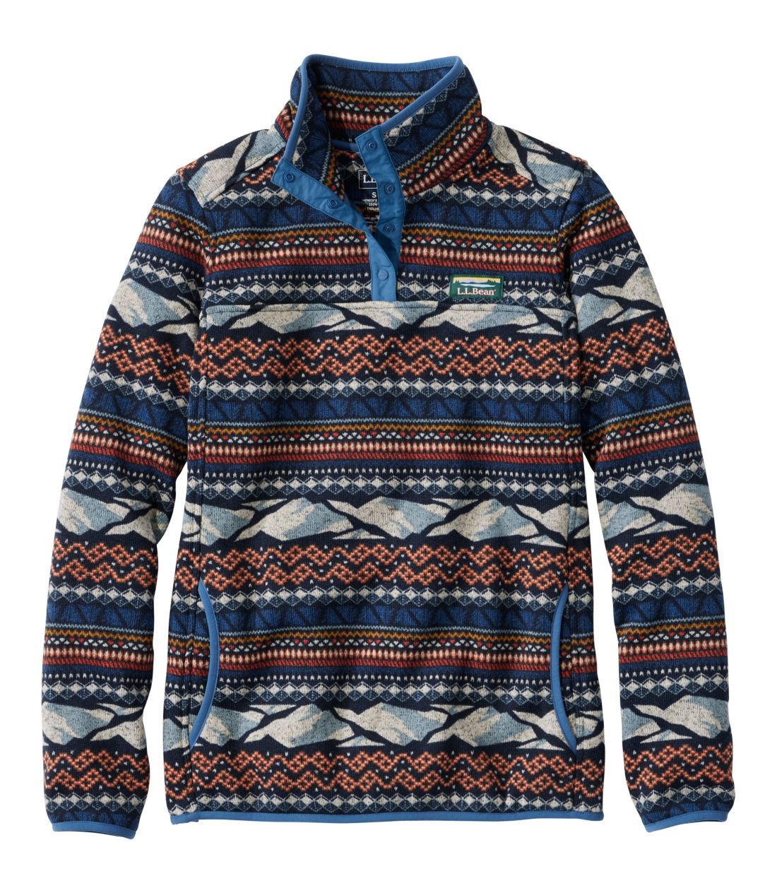 �G���E�G���E�r�[���E�Z�[�^�[�E�t���[�X�E�v���I�[�o�[�A�v�����g�^Women's L.L.Bean Sweater Fleece Pullover, Print