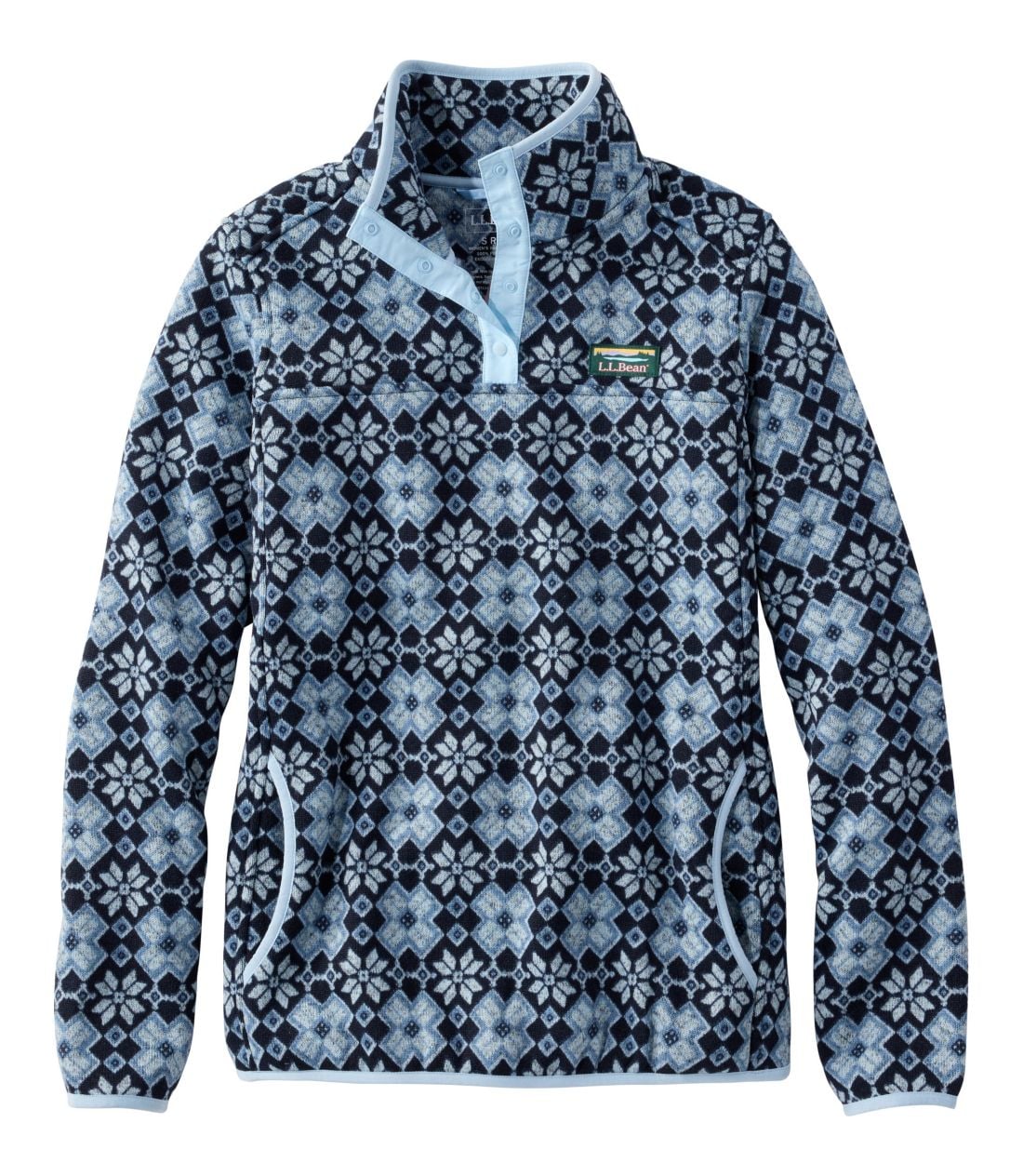 �G���E�G���E�r�[���E�Z�[�^�[�E�t���[�X�E�v���I�[�o�[�A�v�����g�^Women's L.L.Bean Sweater Fleece Pullover, Print