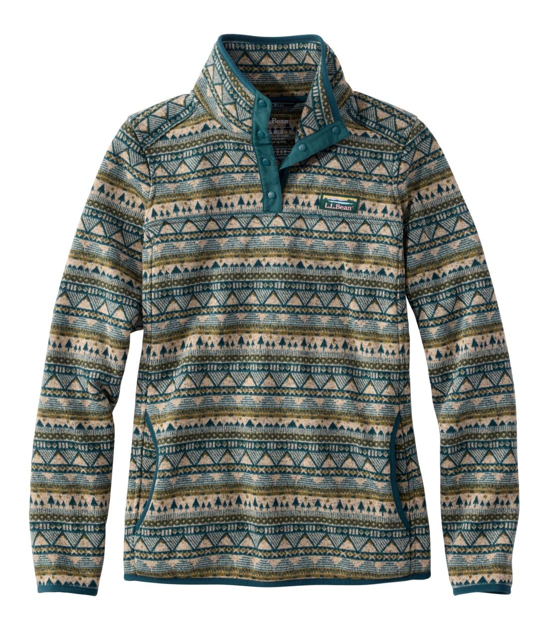 �G���E�G���E�r�[���E�Z�[�^�[�E�t���[�X�E�v���I�[�o�[�A�v�����g�^Women's L.L.Bean Sweater Fleece Pullover, Print
