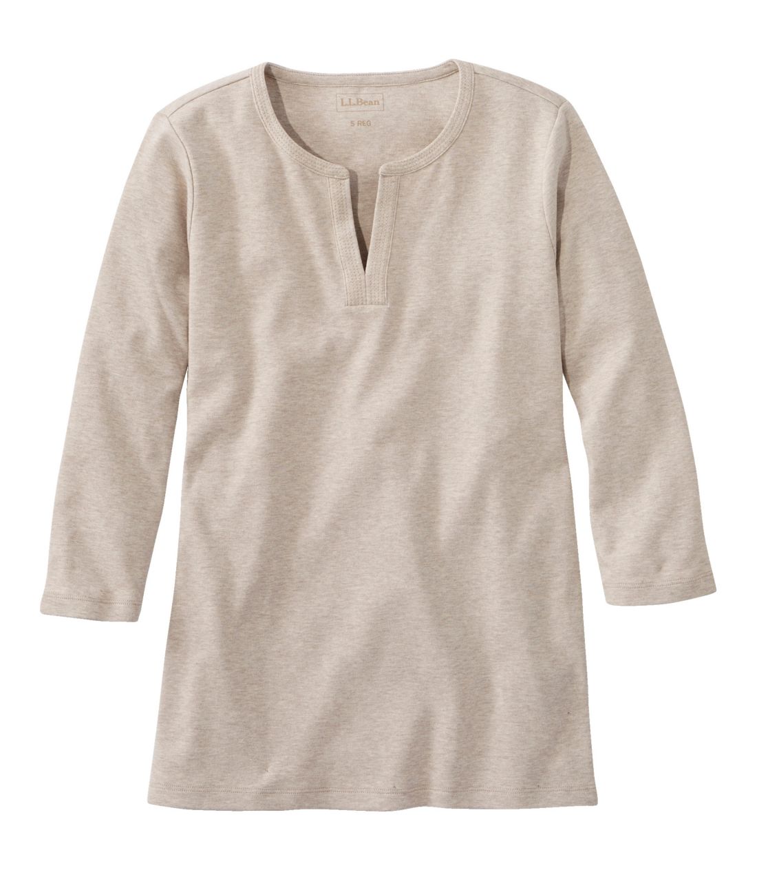 �G���E�G���E�r�[���E�e�B�A7���䑳�@�X�v���b�g�l�b�N�E�`���j�b�N�^Women's L.L.Bean Tee, Three-Quarter-Sleeve Splitneck Tunic