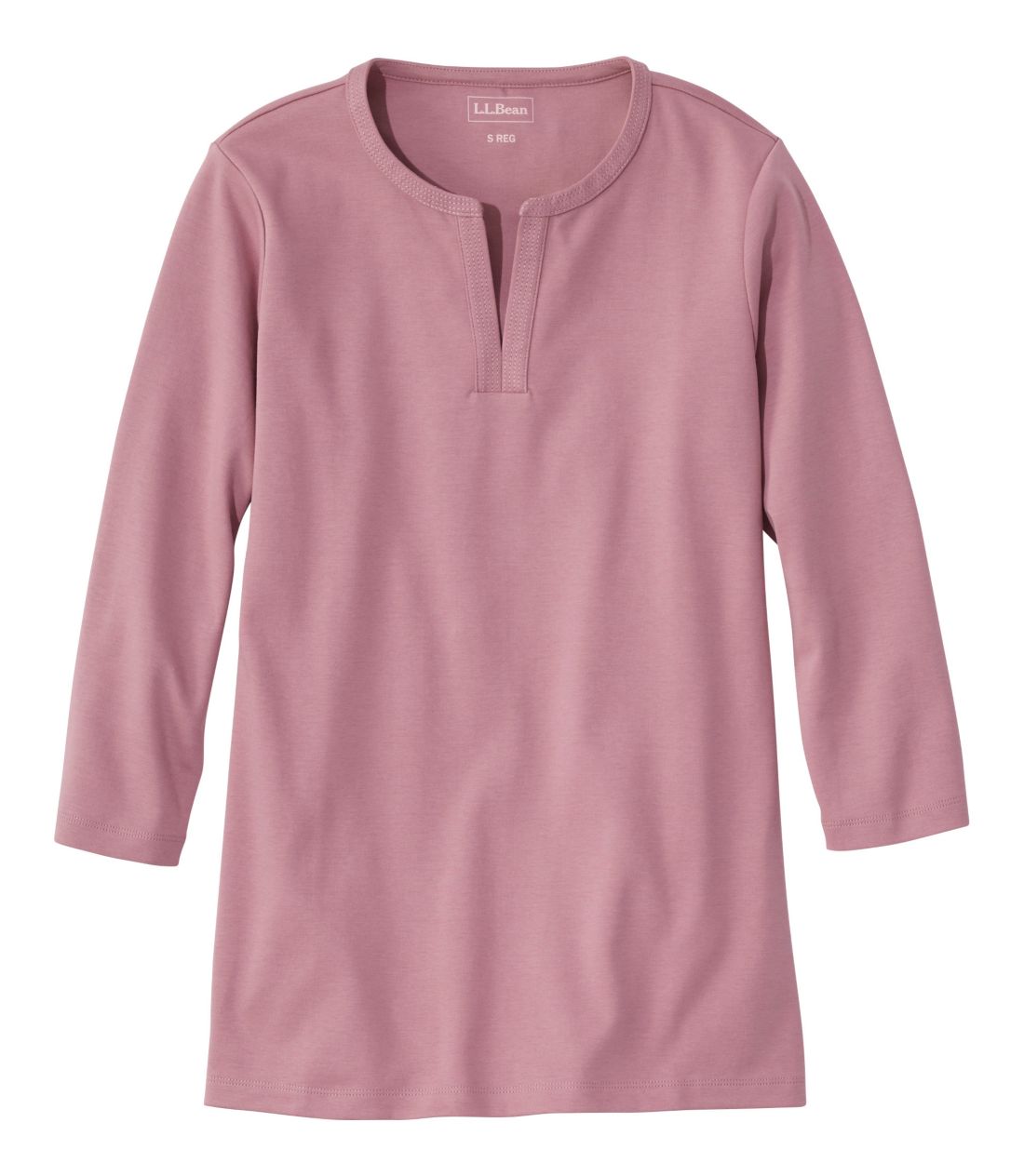 �G���E�G���E�r�[���E�e�B�A7���䑳�@�X�v���b�g�l�b�N�E�`���j�b�N�^Women's L.L.Bean Tee, Three-Quarter-Sleeve Splitneck Tunic
