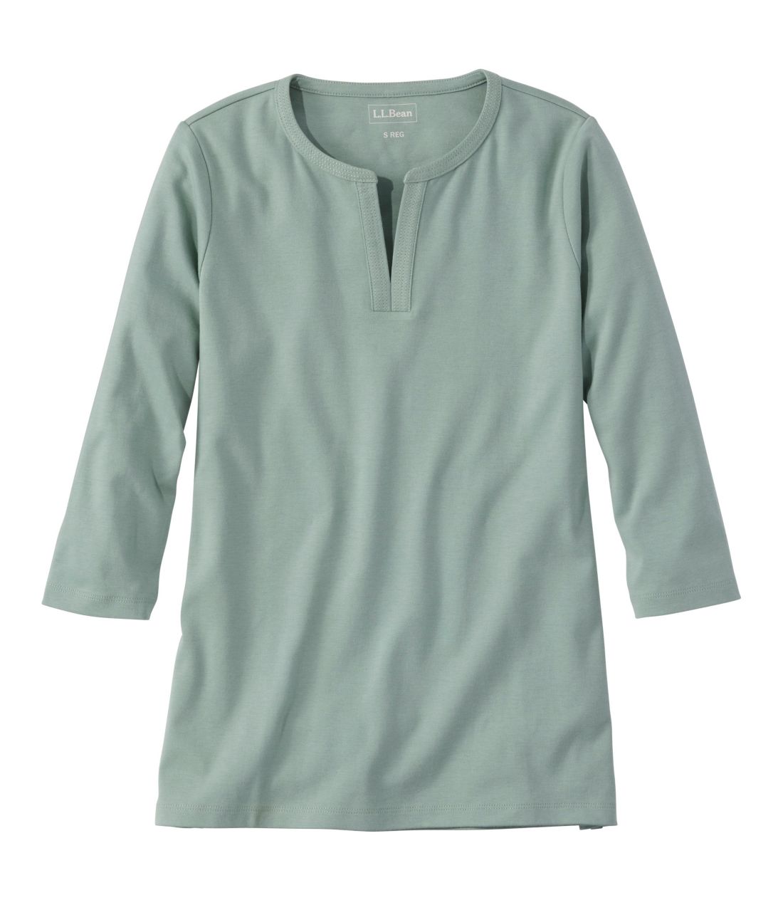 �G���E�G���E�r�[���E�e�B�A7���䑳�@�X�v���b�g�l�b�N�E�`���j�b�N�^Women's L.L.Bean Tee, Three-Quarter-Sleeve Splitneck Tunic