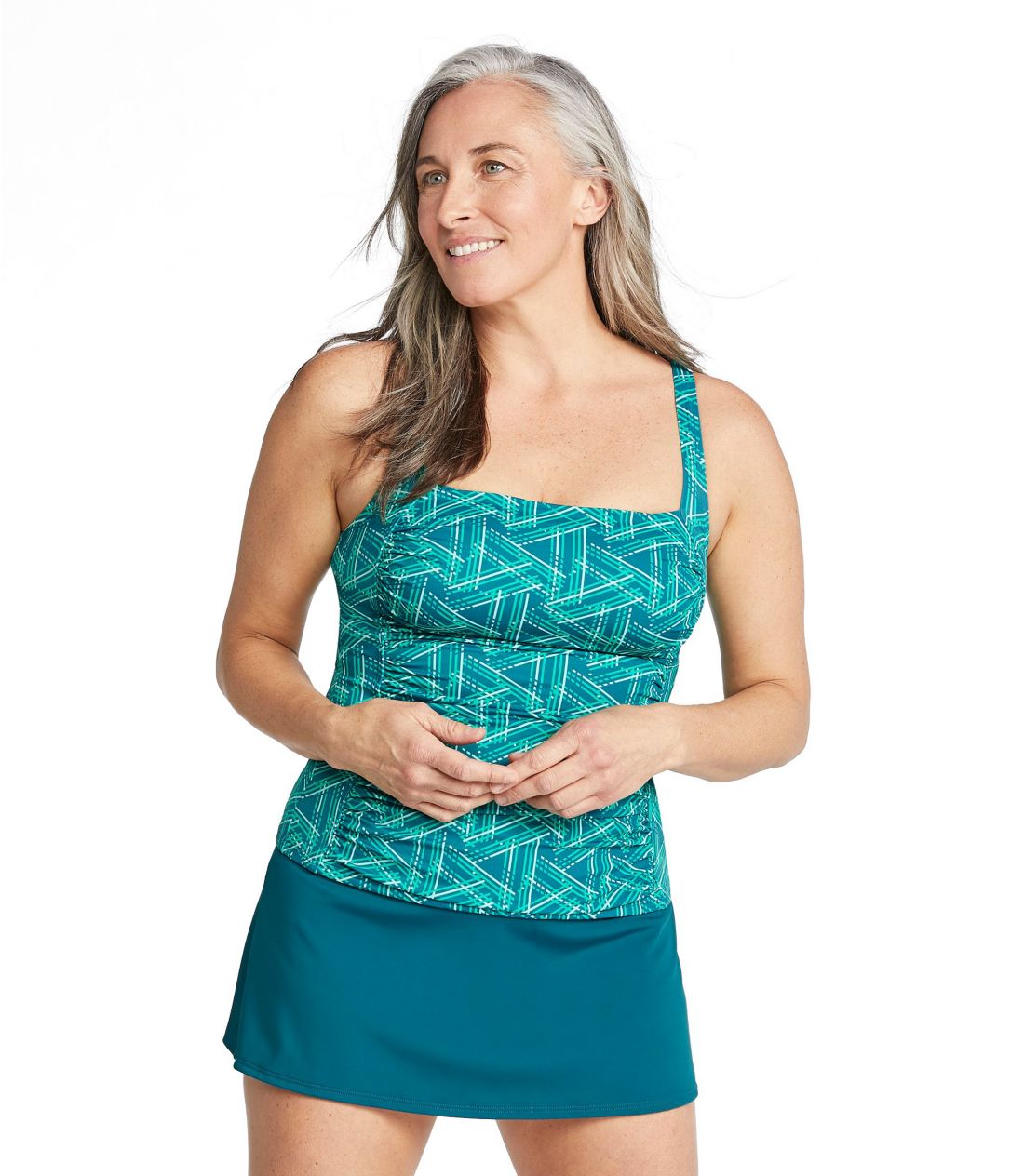 GEGEr[E~bNXEAhE}b`EXCEGAAXNGAlbNE^L[jEgbv@vg^Women's L.L.Bean Mix-and-Match Swimwear, Squareneck Tankini Top Print