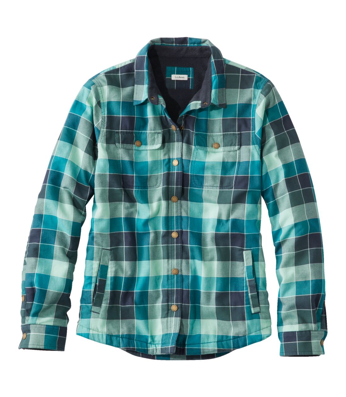 �t���[�X���C���h�E�t�����l���E�V���c�A�X�i�b�v�t�����g�@�v���b�h�^Women's Fleece-Lined Flannel Shirt, Snap-Front Plaid