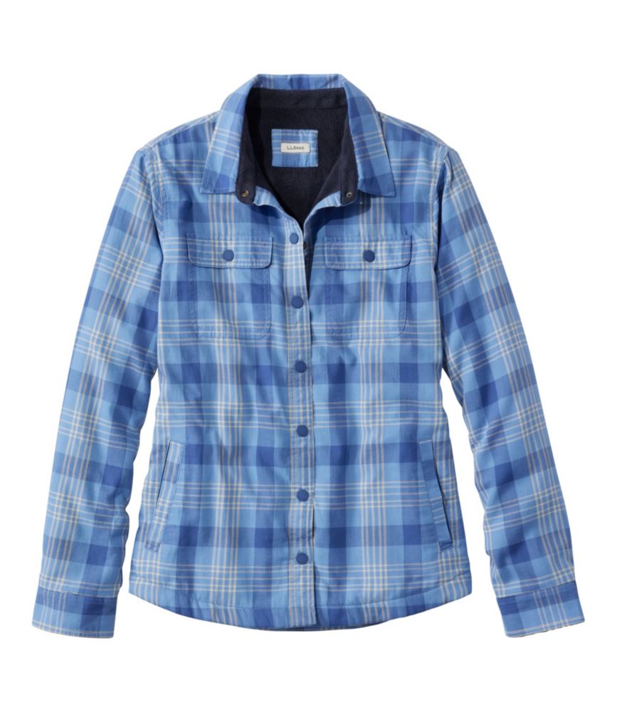 �t���[�X���C���h�E�t�����l���E�V���c�A�X�i�b�v�t�����g�@�v���b�h�^Women's Fleece-Lined Flannel Shirt, Snap-Front Plaid