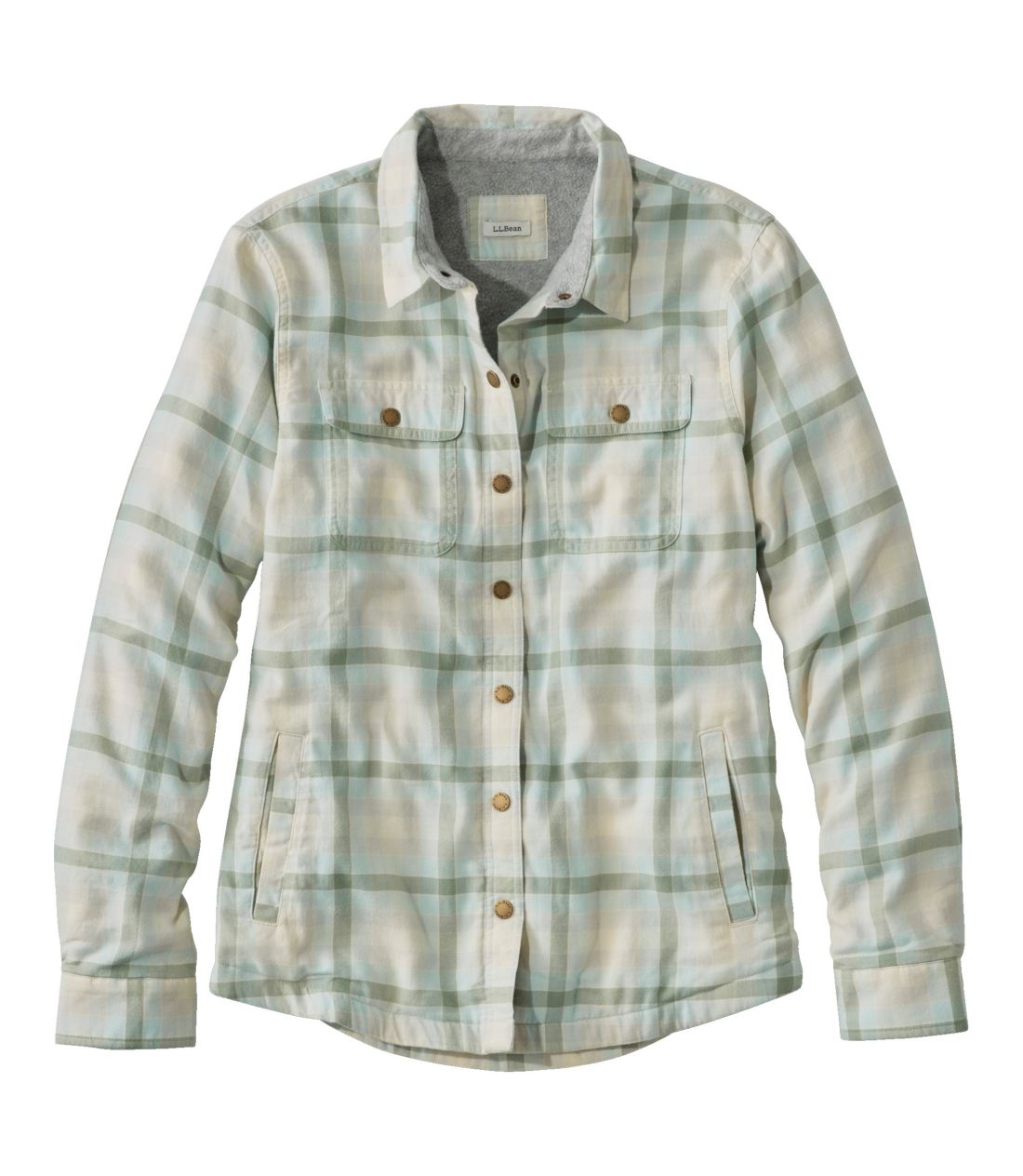�t���[�X���C���h�E�t�����l���E�V���c�A�X�i�b�v�t�����g�@�v���b�h�^Women's Fleece-Lined Flannel Shirt, Snap-Front Plaid