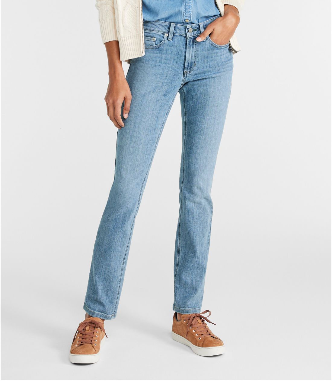�r�[���t���b�N�X�E�W�[���Y�A�~�b�h���C�Y�@�X�g���[�g���b�O�^Women's BeanFlex Jeans, Mid-Rise Straight-Leg