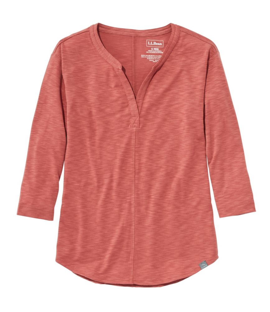 Xg[TChEeBA7䑳@XvbglbN^Women's Streamside Tee, Three-Quarter-Sleeve Splitneck