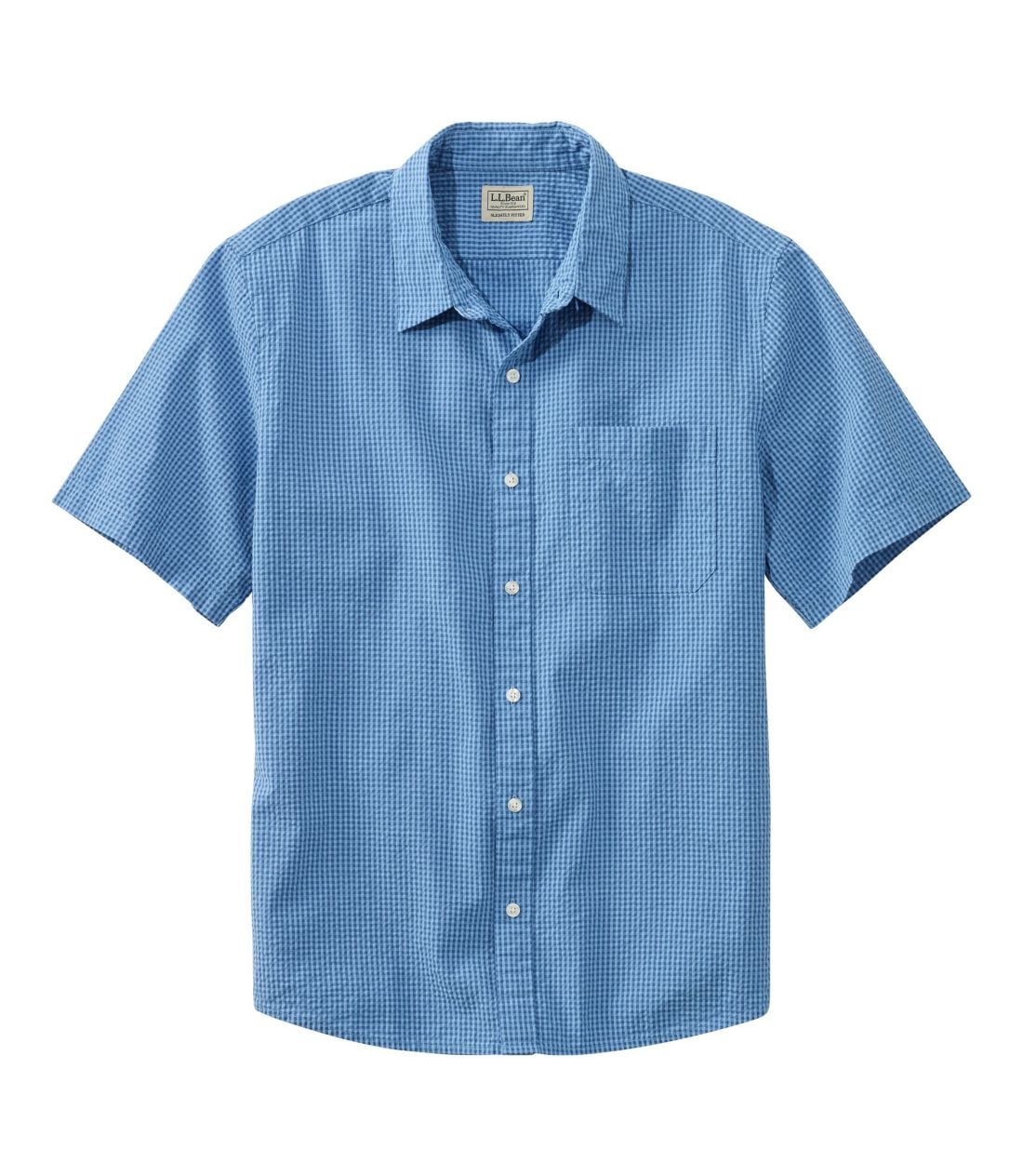 �I�[�K�j�b�N�E�R�b�g���E�V�A�T�b�J�[�E�V���c�A�����@�v���b�h�^Men's Organic Seersucker Shirt Short Sleeve Slightly Fitted Plaid