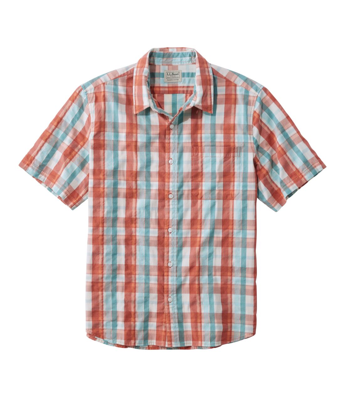 �I�[�K�j�b�N�E�R�b�g���E�V�A�T�b�J�[�E�V���c�A�����@�v���b�h�^Men's Organic Seersucker Shirt Short Sleeve Slightly Fitted Plaid
