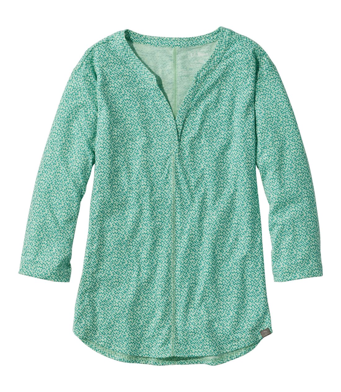 Xg[TChEeBA7䑳@XvbglbN@vg^Women's Streamside Tee, Three-Quarter-Sleeve Splitneck Print