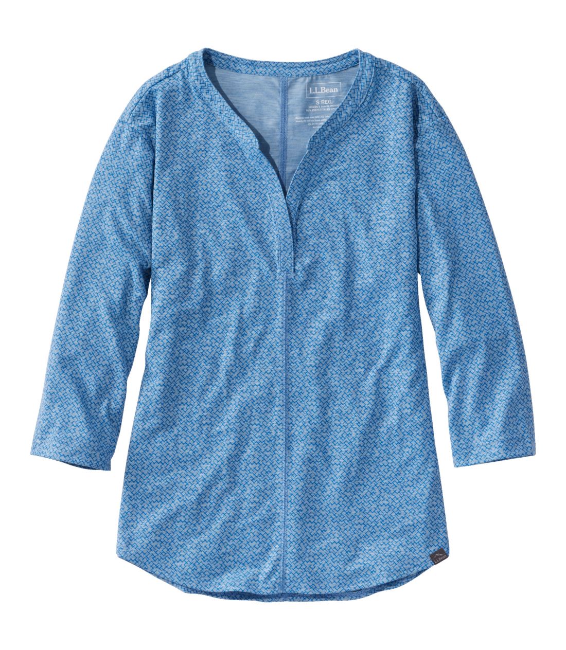 Xg[TChEeBA7䑳@XvbglbN@vg^Women's Streamside Tee, Three-Quarter-Sleeve Splitneck Print