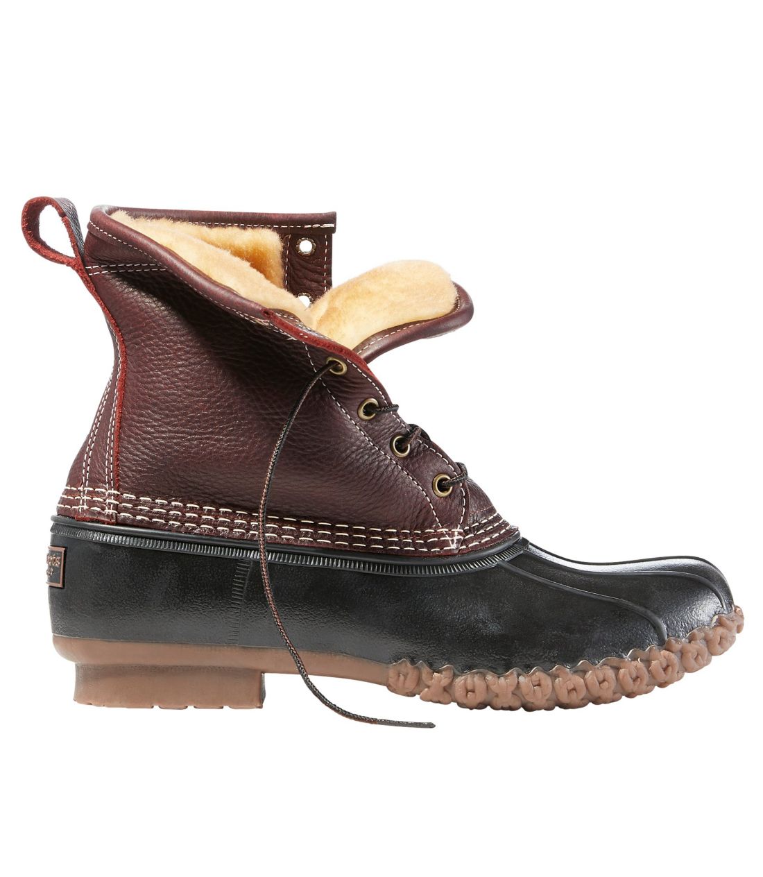 エル・エル・ビーン・ブーツ、8インチ　タンブル・レザー　シアリングラインド　プリマロフト／Men's L.L.Bean Boots, 8“ Tumbled-Leather Shearling-Lined PrimaLoft