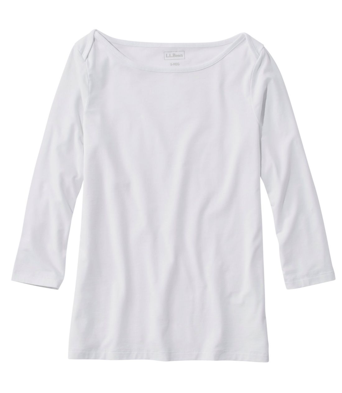 �\�t�g�E�X�g���b�`�E�X�[�s�}�E�e�B�A7���䑳�@�{�[�g�l�b�N�^Women's Soft Stretch Supima Tee, Three-Quarter-Sleeve Boatneck