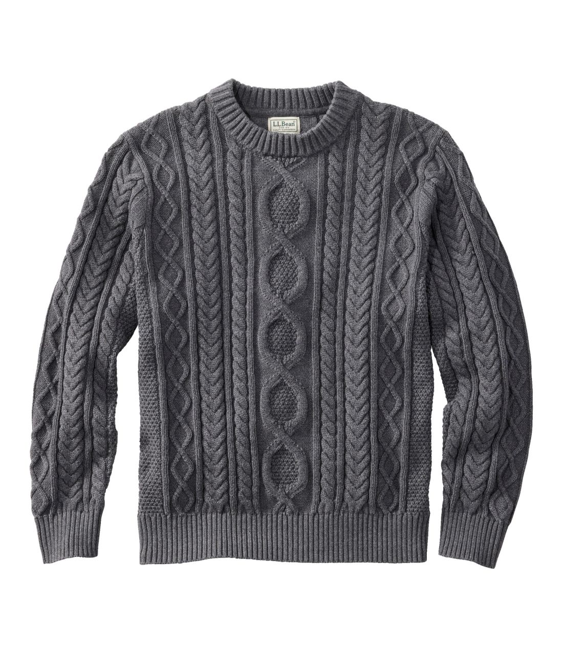 r[YEwe[WE\tgERbgEtBbV[}EZ[^[AN[lbN^Men's Bean's Heritage Soft Cotton Fisherman Sweater, Crewneck