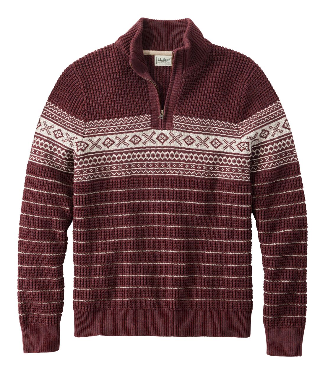GEGEr[EI[KjbNERbgEZ[^[ANH[^[Wbv@tFAAC^Men's L.L.Bean Organic Cotton Sweater, Quarter-Zip Fair Isle