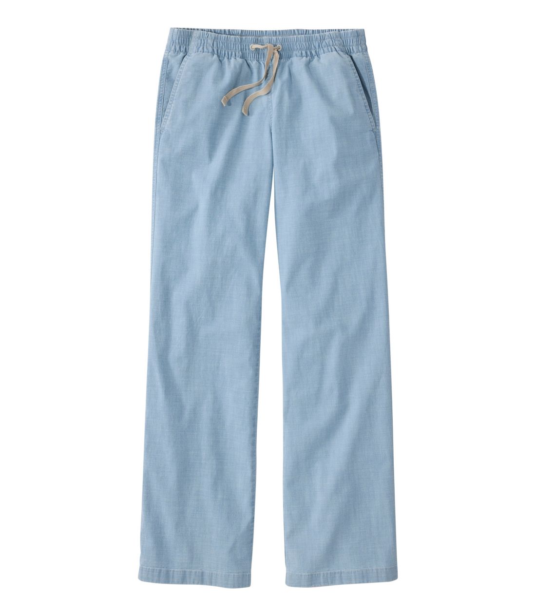���C�N�E�H�b�V���E�`�m�E�p���c�A�v���I���E���C�h���b�O�@�V�����u���[�^Women's Lakewashed Chino Pants, Pull-On Wide-Leg Chambray
