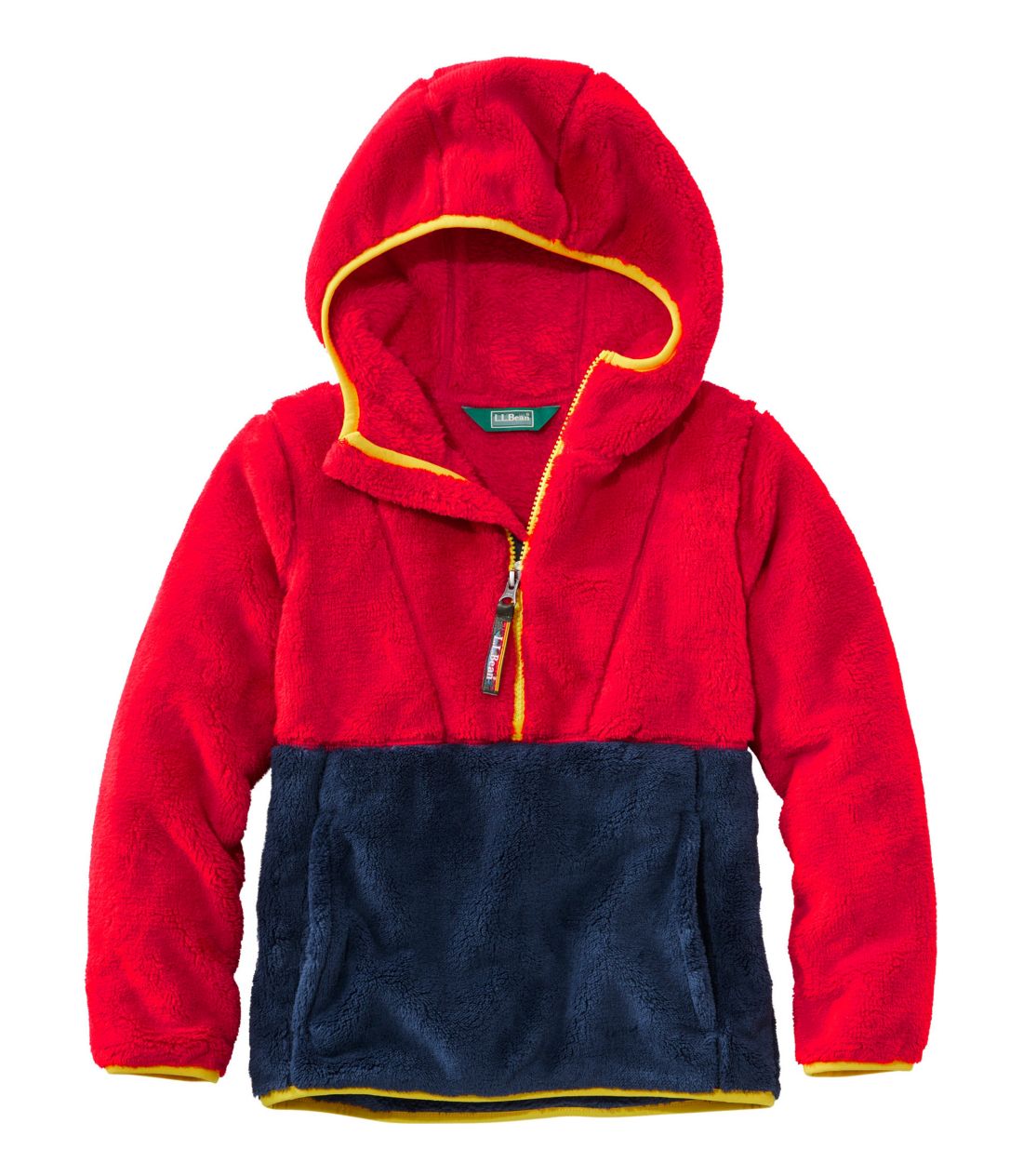 �L�b�Y�E�G���E�G���E�r�[���E�n�C�p�C���E�t���[�X�E�t�[�h�E�v���I�[�o�[�A�J���[�u���b�N�^Kids' L.L.Bean Hi-Pile Fleece Hooded Pullover, Colorblock