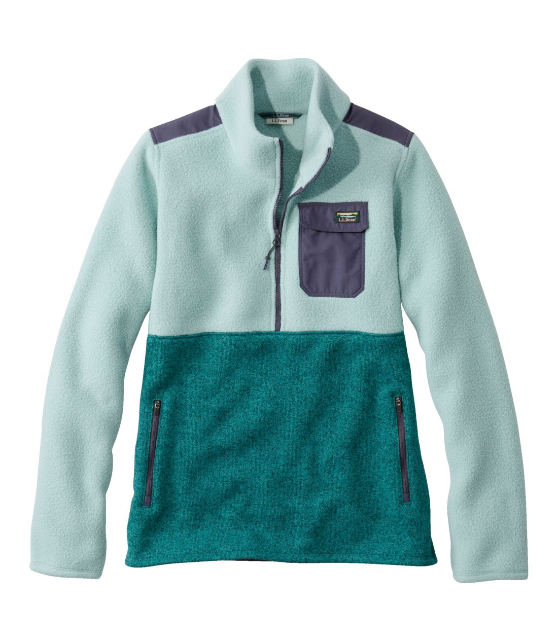 �G���E�G���E�r�[���E�Z�[�^�[�E�t���[�X�E�V�F���p�E�n�C�u���b�h�E�v���I�[�o�[�^Women's L.L.Bean Sweater Fleece Sherpa Hybrid Pullover