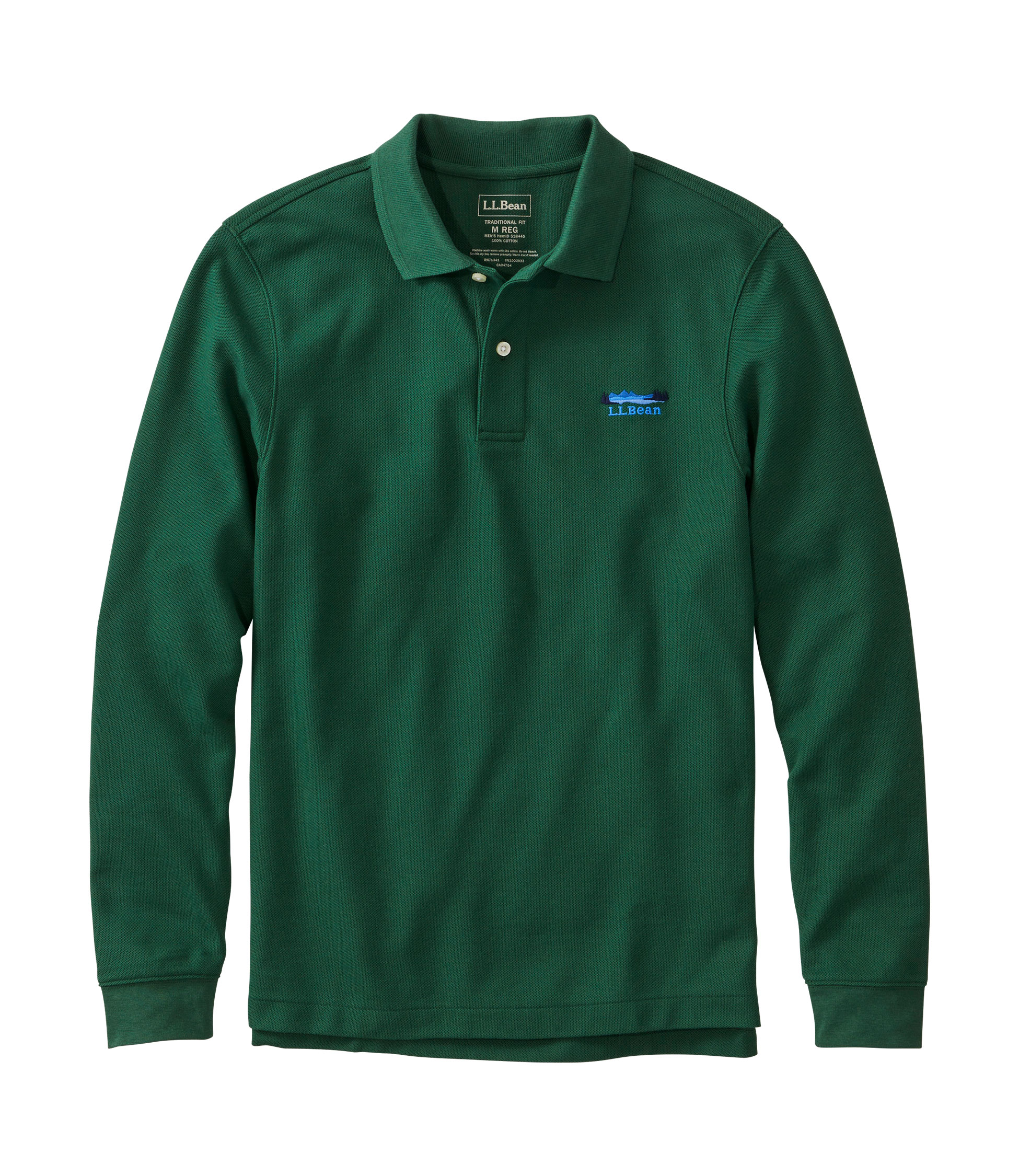 �W���p���E�t�B�b�g�@�_�u���E�G���E�|���V���c�A�����@�J�^�f�B���E���S�^Men's Japan Fit Embroidered Double L Polo Shirt, Long-Sleeve Katahdin Logo