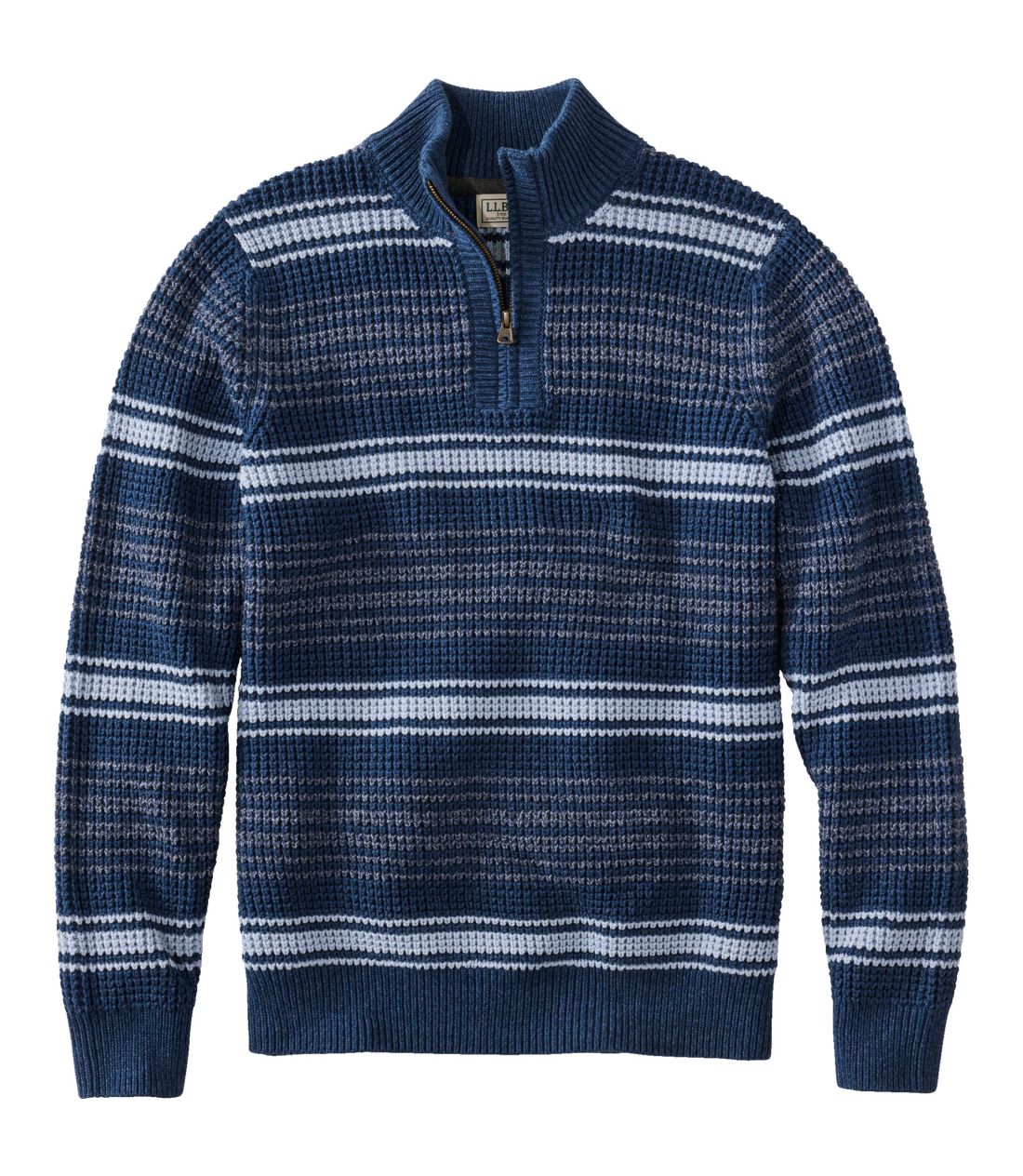 I[KjbNERbgEZ[^[ANH[^[Wbv@XgCv^Men's Organic Cotton Sweater, Quarter-Zip Stripe