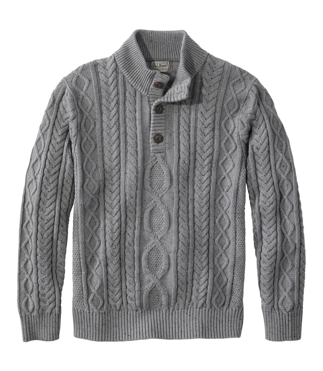 r[YEwe[WE\tgERbgEtBbV[}EZ[^[A{^bN^Men's Bean's Heritage Soft Cotton Fisherman Sweater, Button-Mock