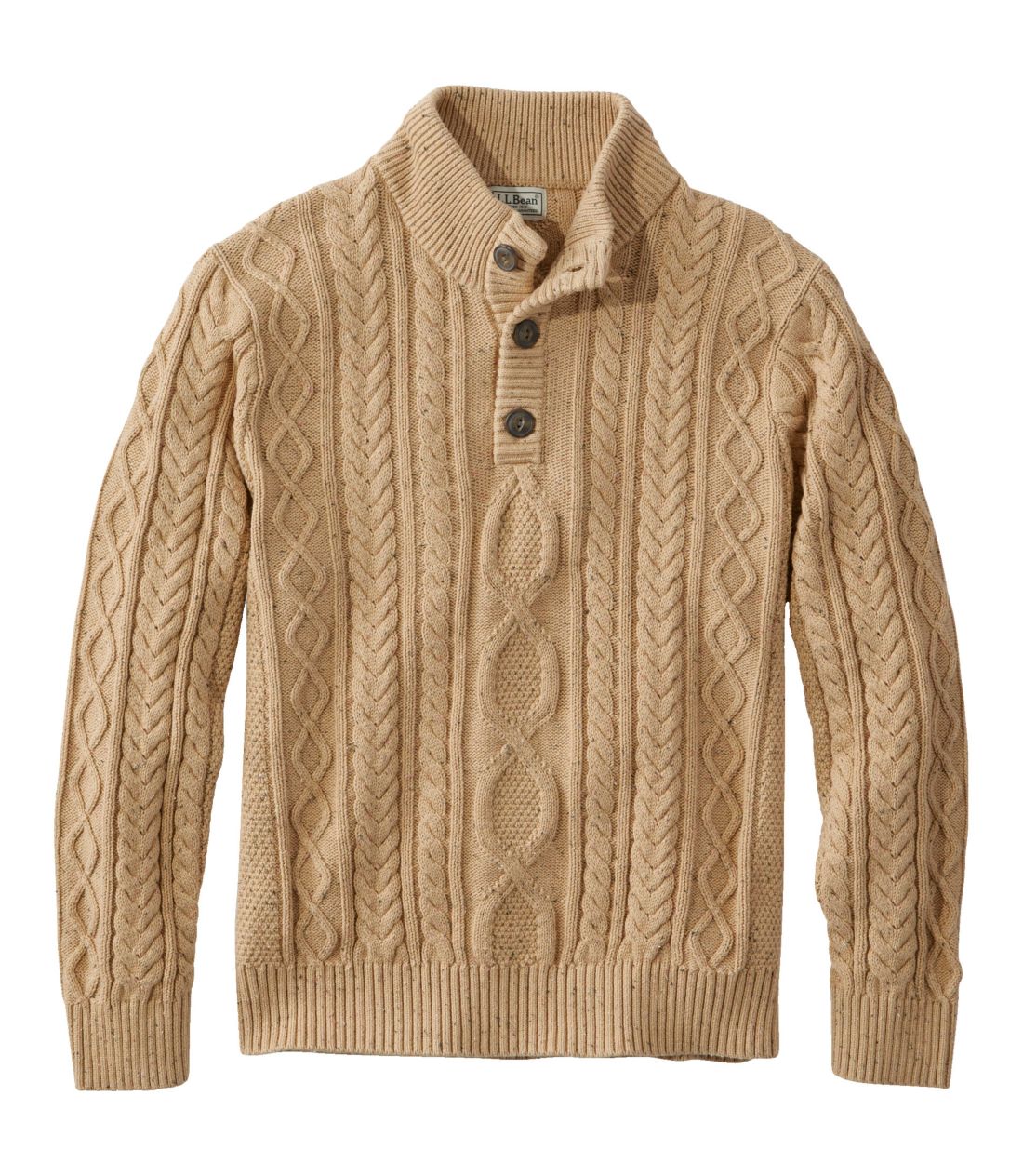r[YEwe[WE\tgERbgEtBbV[}EZ[^[A{^bN^Men's Bean's Heritage Soft Cotton Fisherman Sweater, Button-Mock