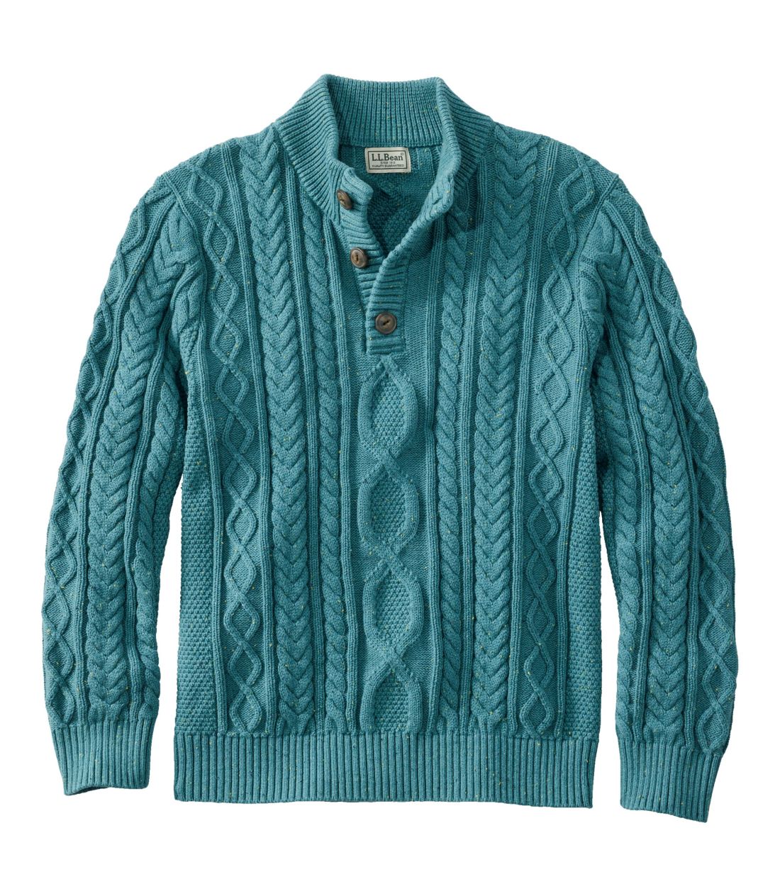 r[YEwe[WE\tgERbgEtBbV[}EZ[^[A{^bN^Men's Bean's Heritage Soft Cotton Fisherman Sweater, Button-Mock