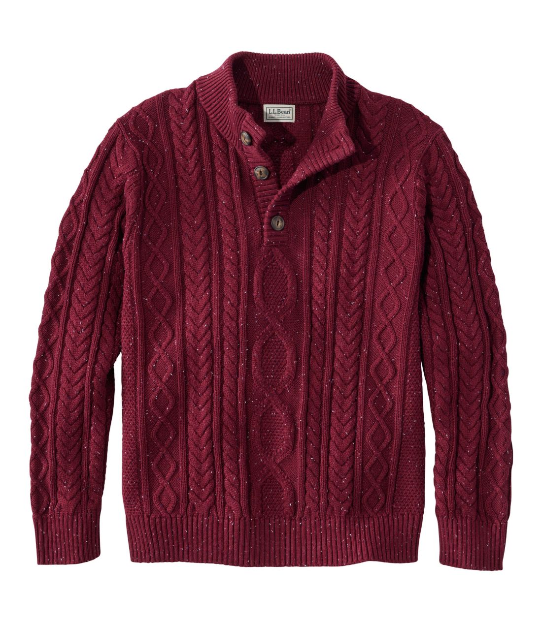 r[YEwe[WE\tgERbgEtBbV[}EZ[^[A{^bN^Men's Bean's Heritage Soft Cotton Fisherman Sweater, Button-Mock