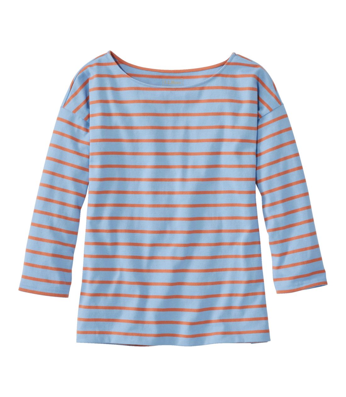 we[WE}i[EgbvA{[glbN@7䑳@XgCv^Women's Heritage Mariner Top, Boatneck Three-Quarter-Sleeve Stripe