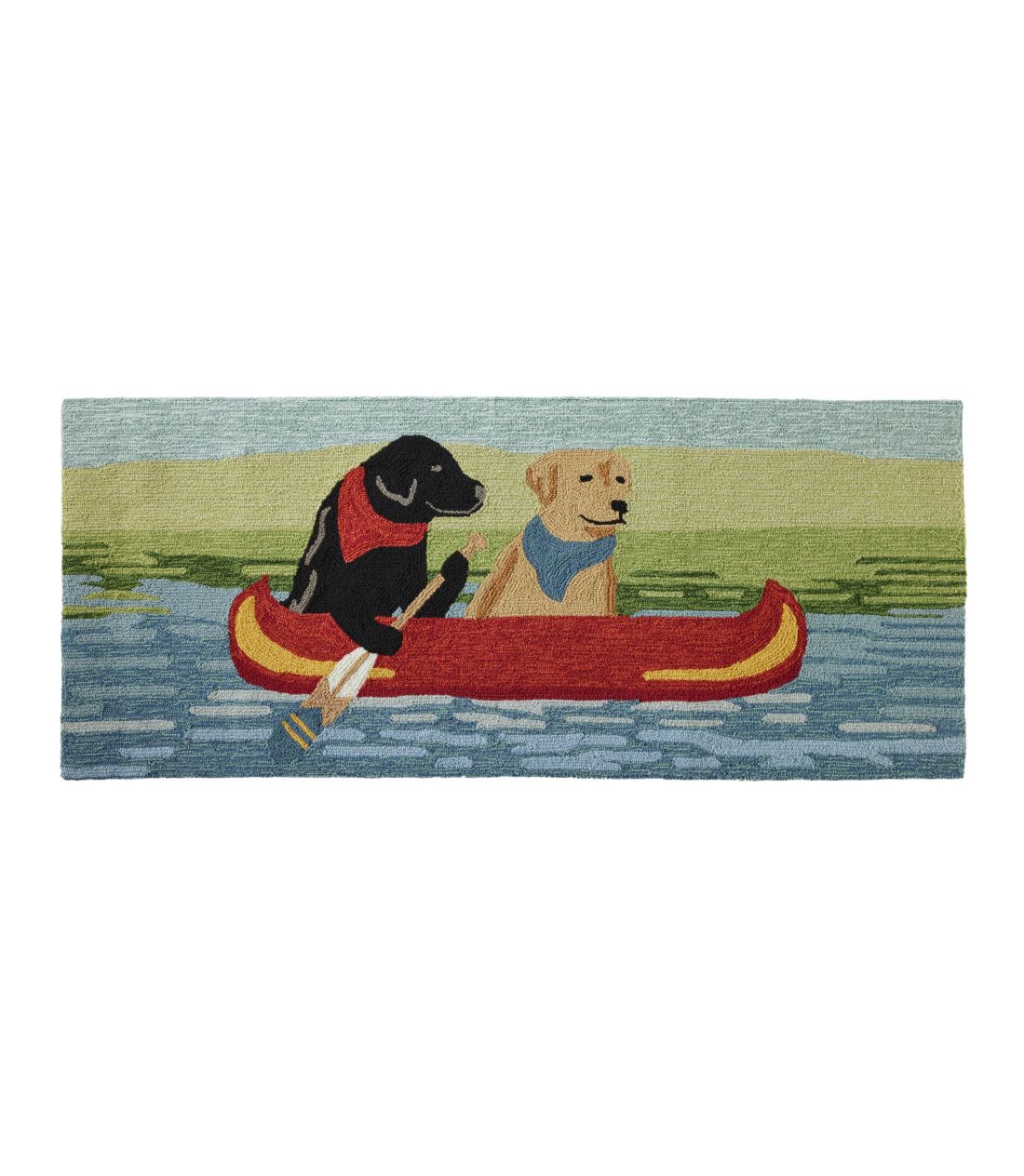 ChAEAEghAEoP[VhEi[EOAhbOEJk[^Indoor/Outdoor Vacationland Runner Rug, Dog Canoe