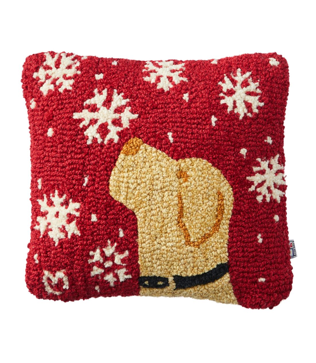 E[EtbNEX[Es[A14g x 14g Xm[t[N@CG[Eu^Wool Hooked Throw Pillow, 14g x 14g Snowflake Yellow Lab