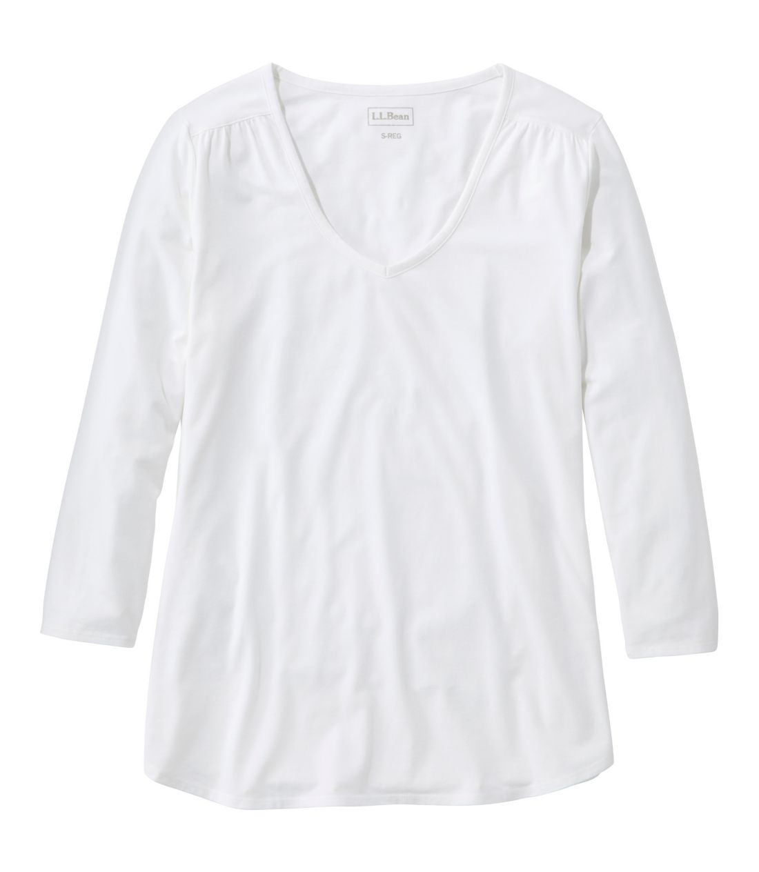�\�t�g�E�X�g���b�`�E�X�[�s�}�E�e�B�A7���䑳�@V�l�b�N�^Women's Soft Stretch Supima Tee, Three-Quarter-Sleeve V-Neck