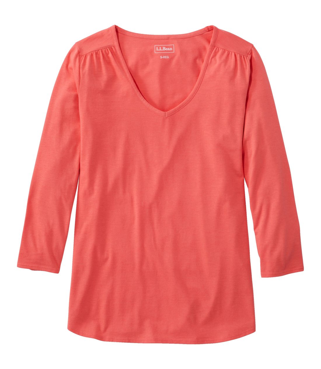 �\�t�g�E�X�g���b�`�E�X�[�s�}�E�e�B�A7���䑳�@V�l�b�N�^Women's Soft Stretch Supima Tee, Three-Quarter-Sleeve V-Neck