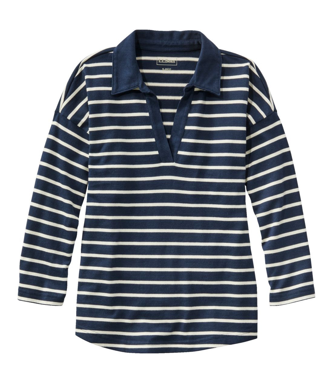 we[WE}i[EgbvAXvbglbNE|Vc@7䑳@XgCv^Women's Heritage Mariner Top, Splitneck Polo Shirt Three-Quarter-Sleeve Stripe
