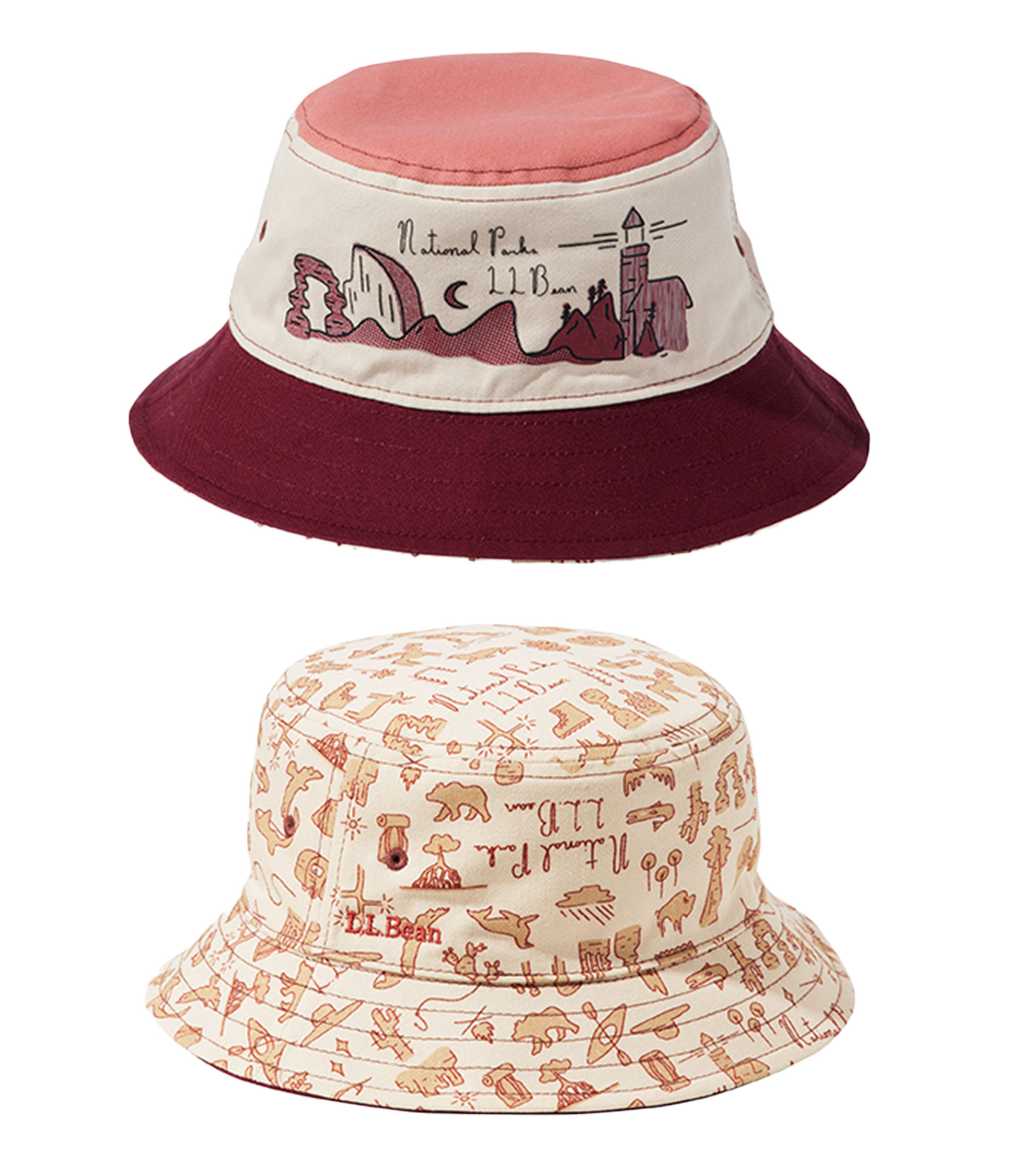 LbYEr[YEo[VuERbgEoPbgEnbg^Kids' Bean's Reversible Cotton Bucket Hat