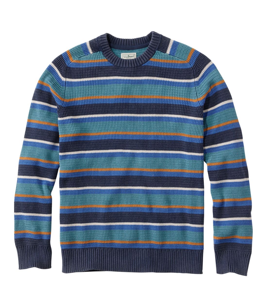 TEHbVEeNX`[hEEHbVERbgEZ[^[AN[lbN@XgCv^Men's Sunwashed Textured Washed Cotton Sweaters, Crewneck Stripe