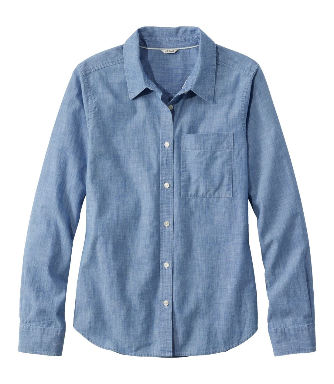 �G�b�Z���V�����E�R�b�g���E�V���c�A�V�����u���[�@�����^Women's Essential Cotton Shirt, Chambray Long Sleeve