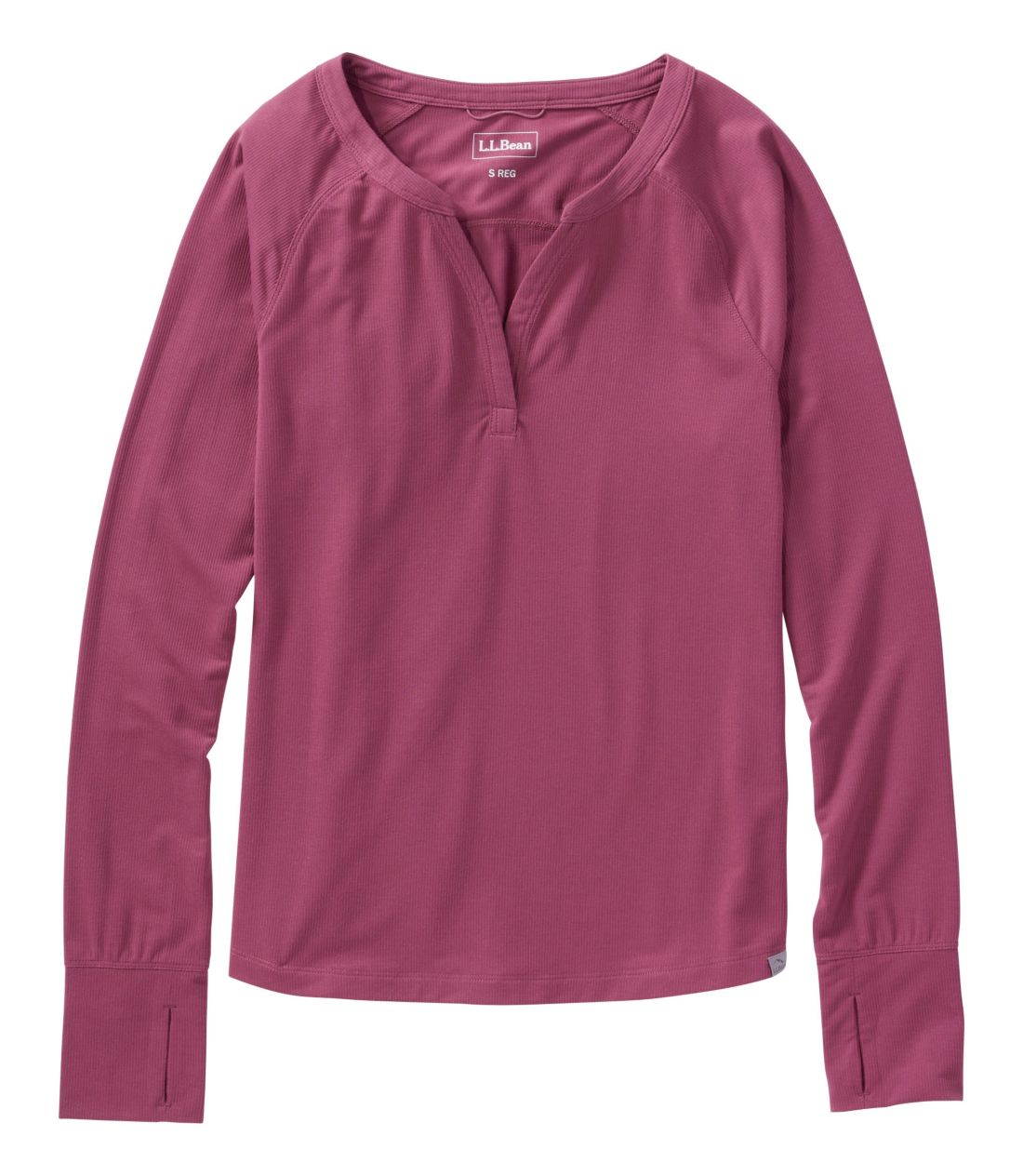 ���u�E�p�t�H�[�}���X�E�e�B�A�����@�X�v���b�g�l�b�N�^Women's Ribbed Performance Tee, Long-Sleeve Splitneck