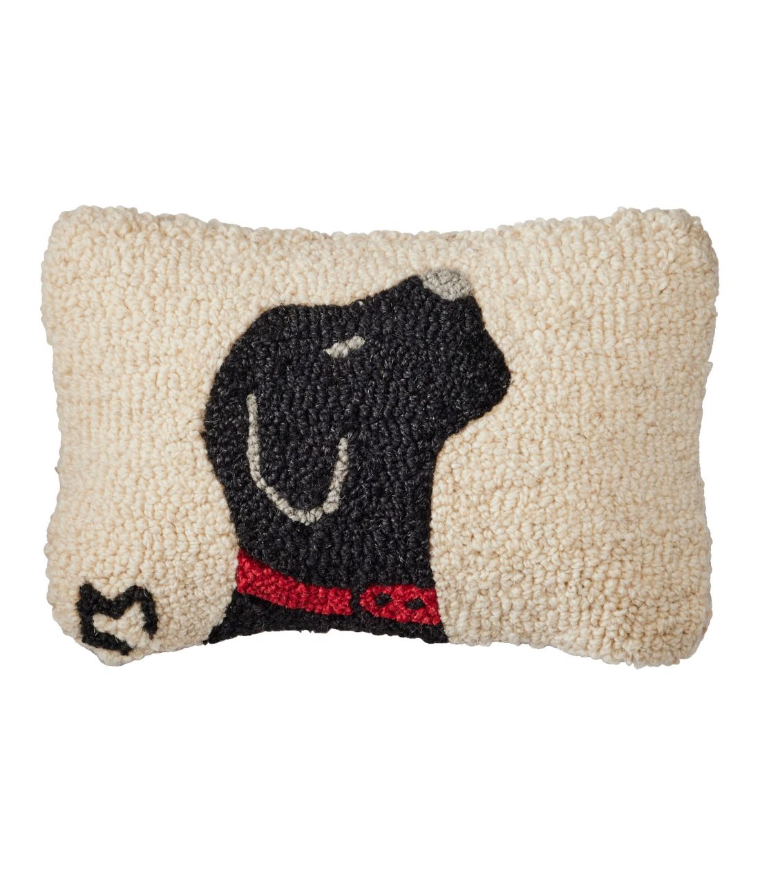 E[EtbNEX[Es[A8g x 12g ubNEuh[^Wool Hooked Throw Pillow, 8g x 12g Black Labrador