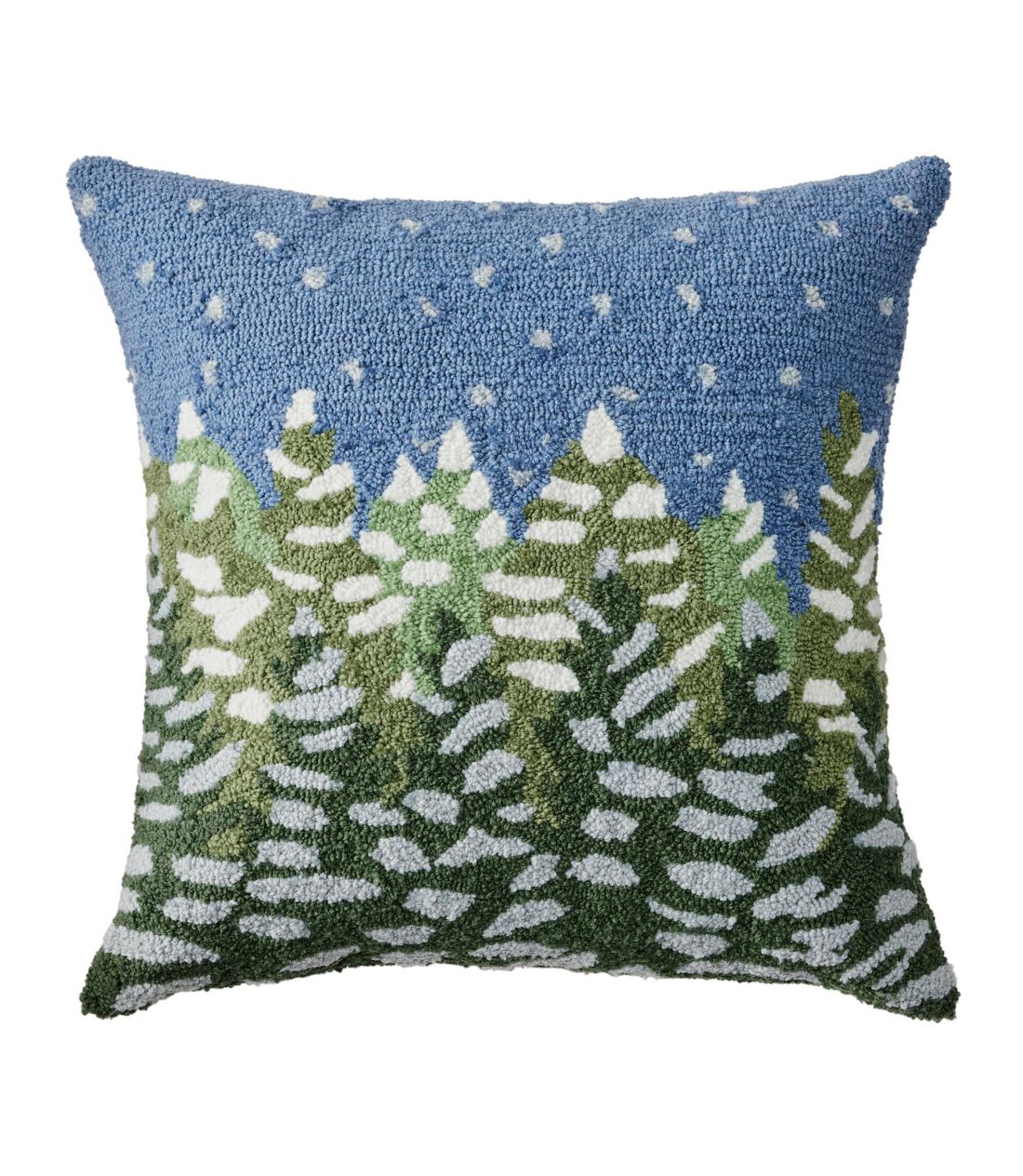 ChA/AEghAEtbNEs[AtXgEc[^Indoor/Outdoor Hooked Pillow, Frosted Trees