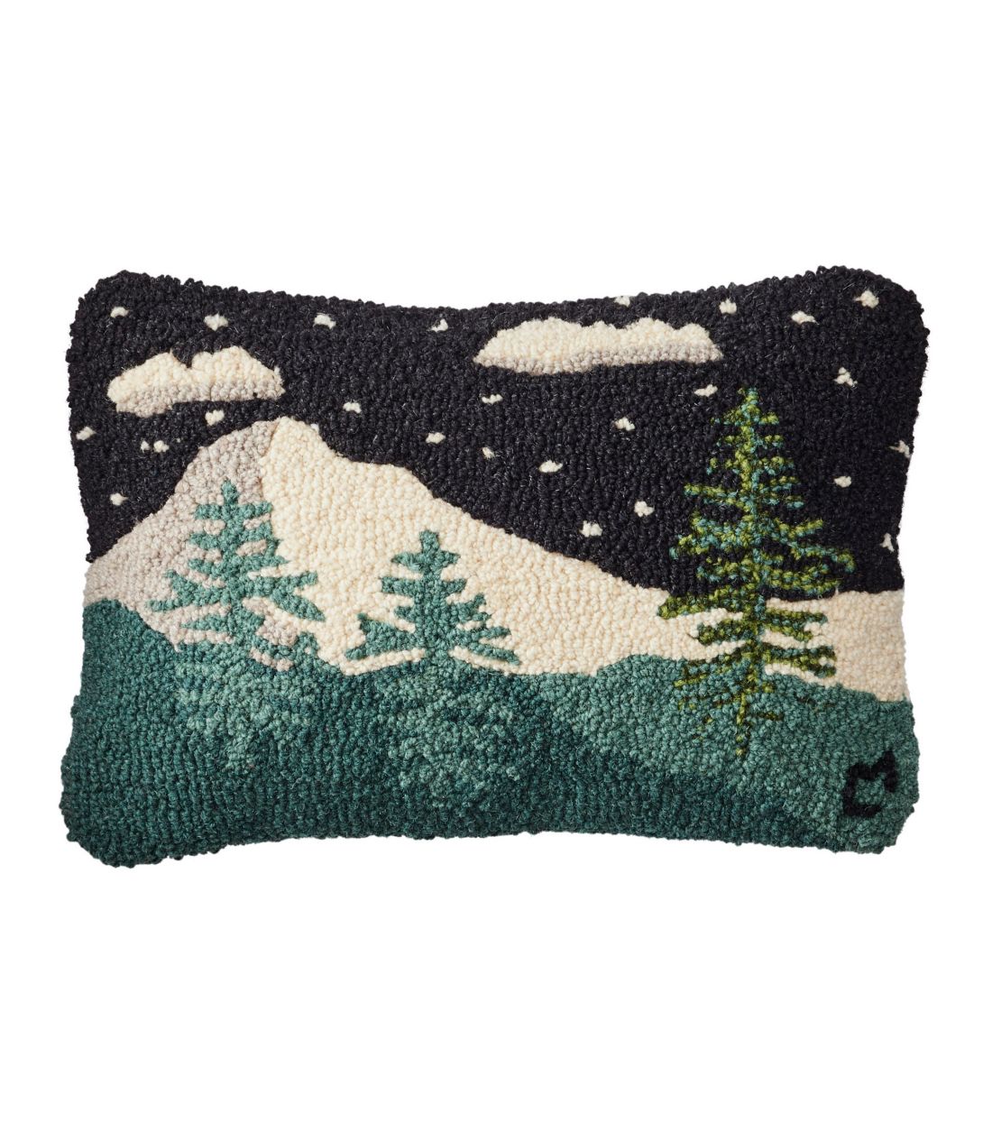 E[EtbNEX[Es[A12g x 18g EB^[EEbY^Wool Hooked Throw Pillow, 12g x 18g Winter Woods