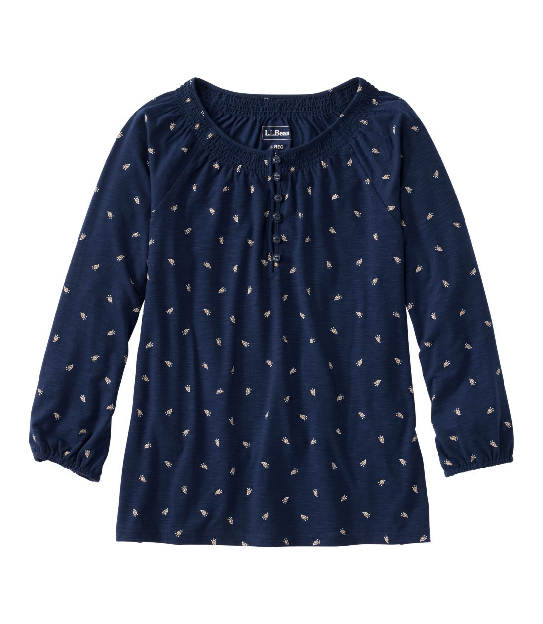 JfEqEeBA7䑳@vg^Women's Camden Hills Tee, Three-Quarter-Sleeve Print