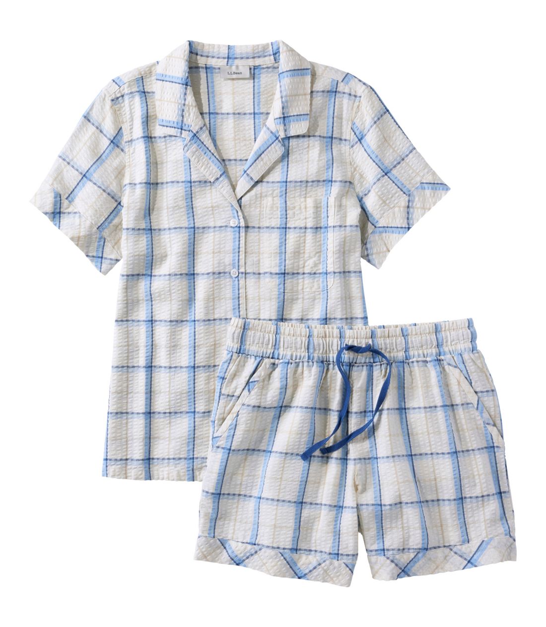 r[YEV[R[XgEVATbJ[EpW}EV[cEZbg^Women's Bean's Seacoast Seersucker Pajama Shorts Set