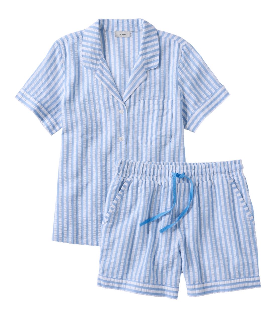 r[YEV[R[XgEVATbJ[EpW}EV[cEZbg^Women's Bean's Seacoast Seersucker Pajama Shorts Set