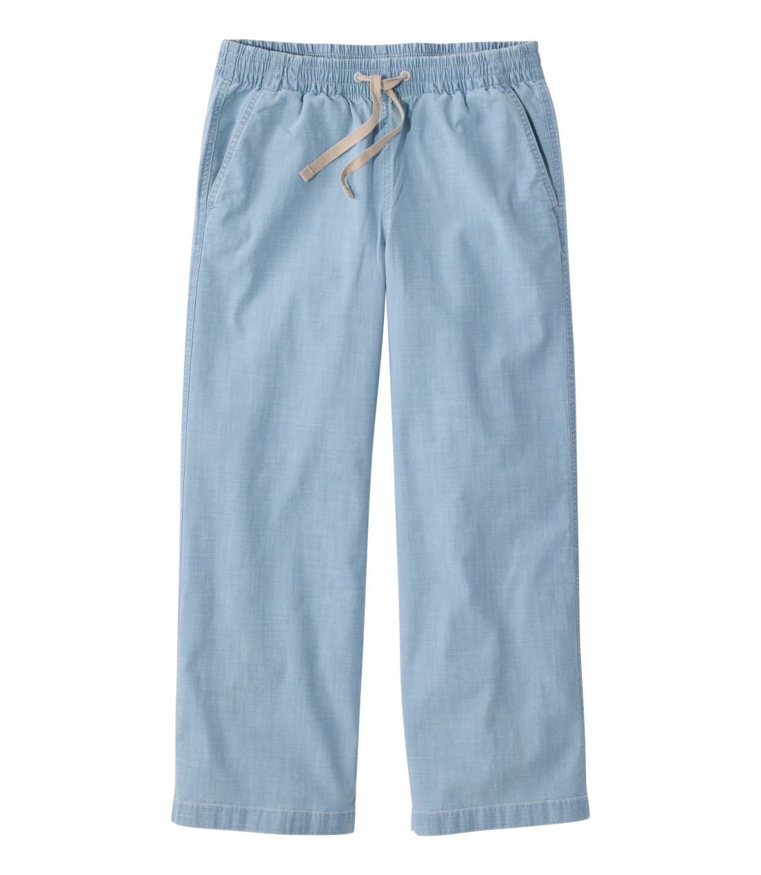 ���C�N�E�H�b�V���E�`�m�E�p���c�A�~�b�h���C�Y�@�v���I���E���C�h���b�O�E�N���b�v�@�V�����u���[�^Women's Lakewashed Chino Pants, Mid-Rise Pull-On Wide-Leg Crop Chambray