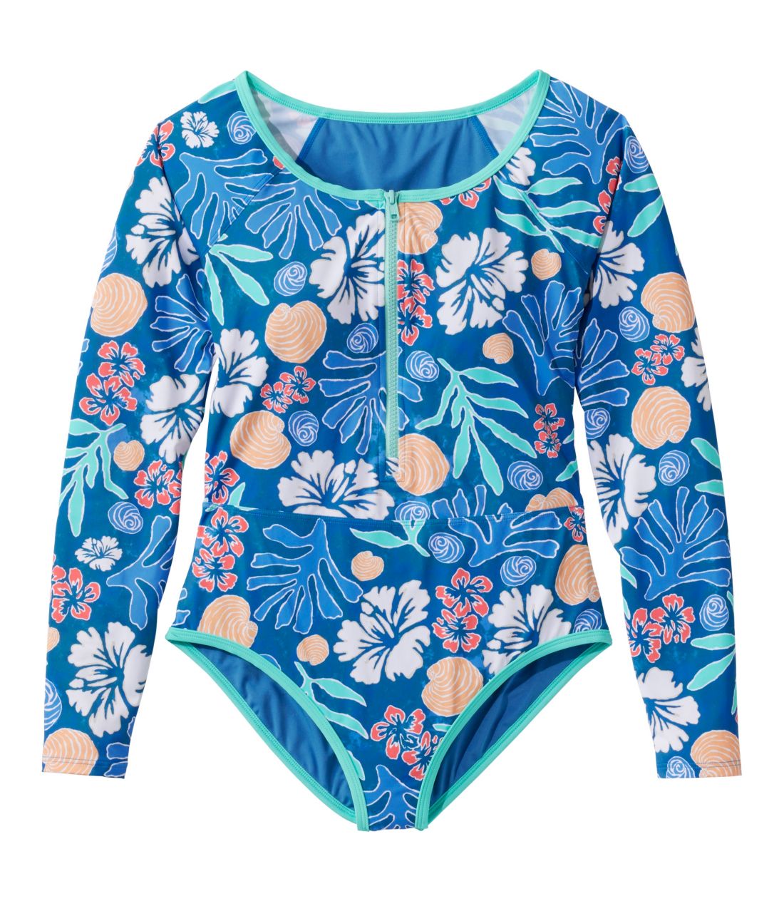 GEGEr[ER[X^EGbZVEXCEGAAOX[uE^NX[c@vg^Women's Coastal Essentials Swimwear, Long-Sleeve Tanksuit Print