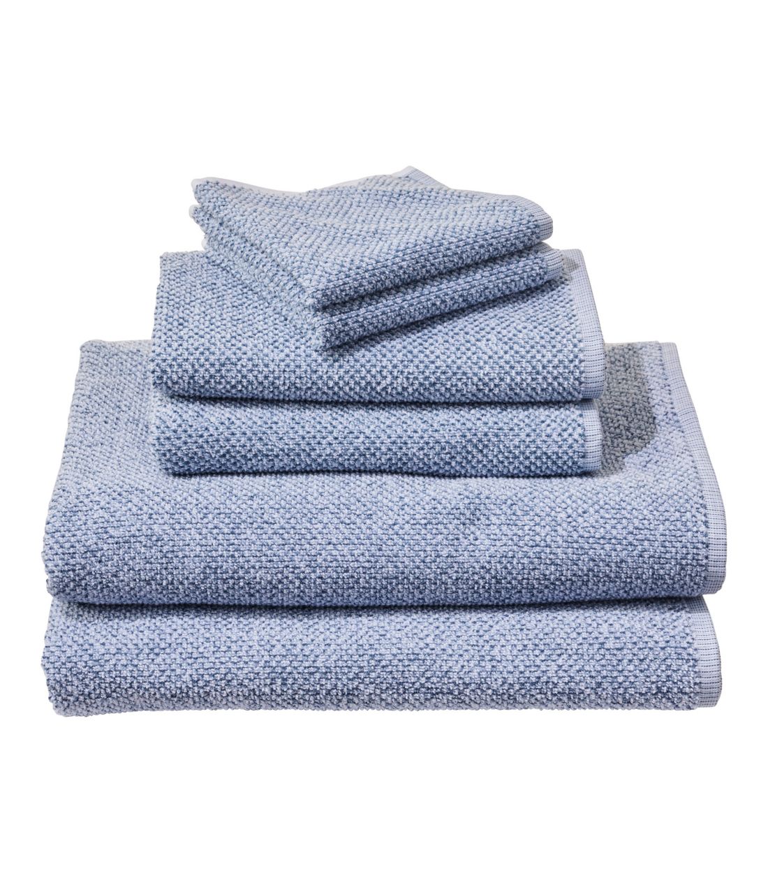 �I�[�K�j�b�N�E�e�N�X�`���[�h�E�R�b�g���E�^�I���E�Z�b�g�A�}�[���^Organic Textured Cotton Towel Set, Marled